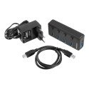 Natec USB 3.0 HUB, Mantis 2, 4-Port, On/Off with AC Adapter | Natec | 4 Port Hub With USB 3.0 | Mant
