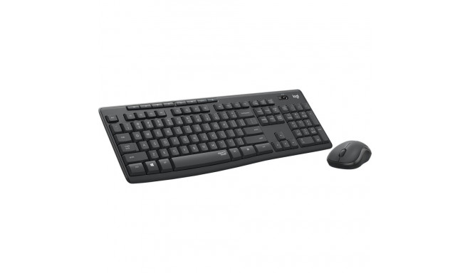 Klaviatuur Logitech MK295 Silent Wireless Combo Grafiithall Mustvalge QWERTY Qwerty US