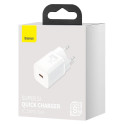 Baseus Super Si 1C fast wall charger USB Type C 25W Power Delivery Quick Charge white (CCSP020102)