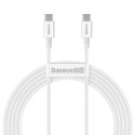 Baseus CATYS-C02 USB-C - USB-C PD QC FCP kabel 100W 5A 2m - bílý
