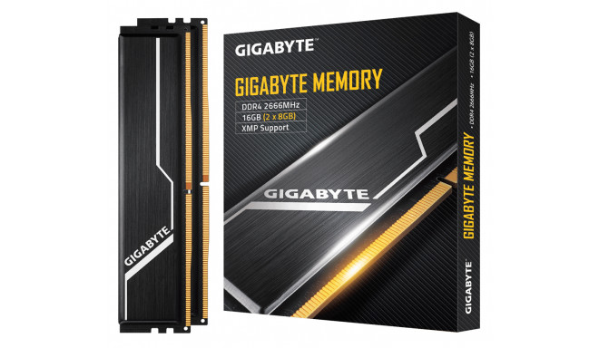 GIGABYTE DDR4 - 16 GB -2666 - CL - 16 - Dual Kit, RAM (black, GP-GR26C16S8K2HU416)