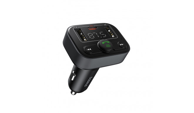 Car Bluetooth 5.0 FM Transmitter 2xUSB + USB-C, Black