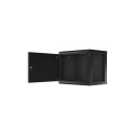 RACK CABINET 19" WALL-MOUNT 9U/600X450 FOR SELF-ASSEMBLY WITH METAL DOOR  BLACK LANBERG (FLAT PACK)