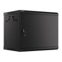 RACK CABINET 19" WALL-MOUNT 9U/600X450 FOR SELF-ASSEMBLY WITH METAL DOOR  BLACK LANBERG (FLAT PACK)