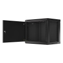 RACK CABINET 19" WALL-MOUNT 9U/600X450 FOR SELF-ASSEMBLY WITH METAL DOOR  BLACK LANBERG (FLAT PACK)