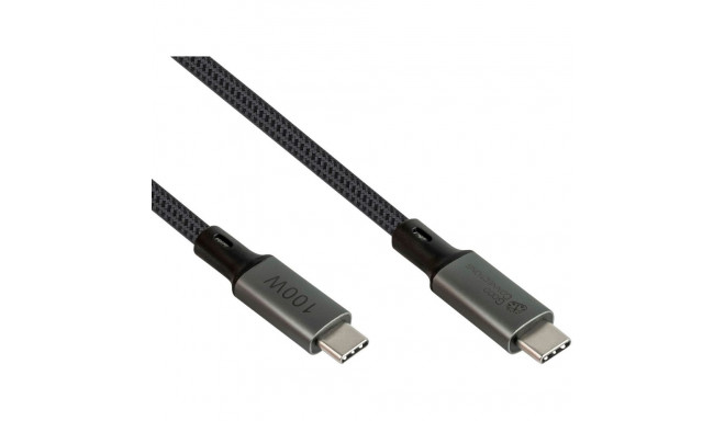 "GoodConnections USB-C 4.0 (ST-ST) 1m Anschlusskabel Textilmantel 100W 8K 30Hz Anthrazit"