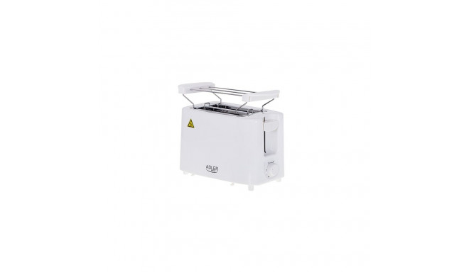 Adler | Toaster | AD 3223 | Power 750 W | Number of slots 2 | Housing material Plastic | White