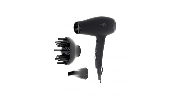 Adler | Hair dryer | AD 2267 | 2100 W | Number of temperature settings 3 | Diffuser nozzle | Black