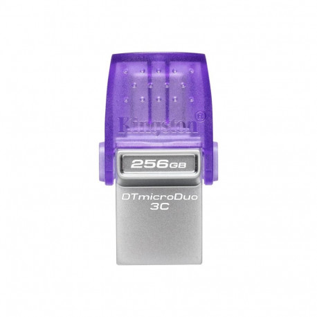Kingston USB-mälupulk DataTraveler DT Micro Duo 3C 256GB USB Type-C/Type-A, lilla