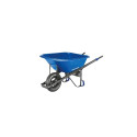 Professional wheelbarrow with heavy gauge HDPE plastic tray and metal handles, (3pcs)