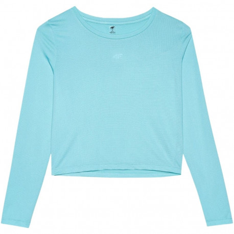 Koszulka damska longsleeve 4F F218 niebieska 4FWSS24TFLOF218 33S S