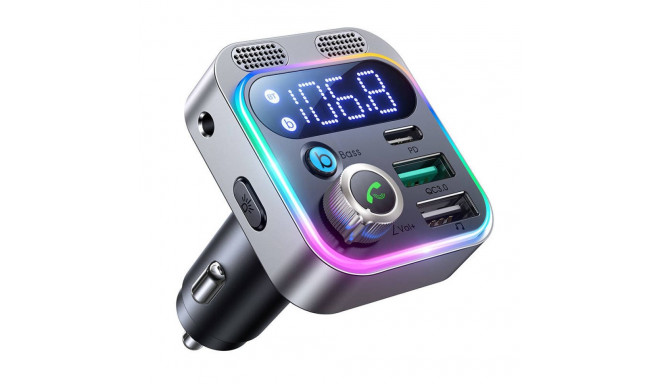 FM transmitter for Joyroom JR-CL16, USB + USB-C, 48W (black)