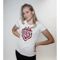 Dinamo - Women's T-SHIRT L «DINAMO» WITH RED METALLIC PRINTING White