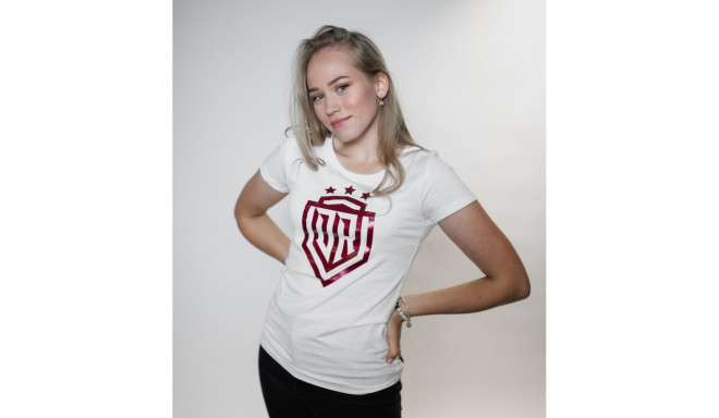 Dinamo - Women's T-SHIRT L «DINAMO» WITH RED METALLIC PRINTING White