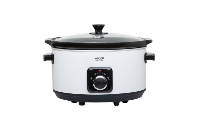 Adler | Slow Cooker | AD 6413w | 290 W | 5.8 L | Number of programs 3 | White