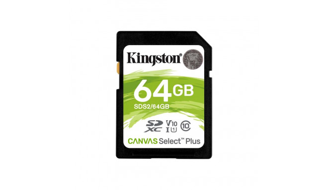 Kingston | Canvas Select Plus | UHS-I | 64 GB | SDXC | Flash memory class 10