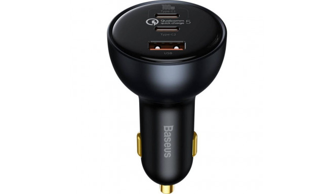 Baseus Car Quick Charger 12-24V 160W USB + 2xUSB-C QC5 PD3.0 with USB-C Cable 1m
