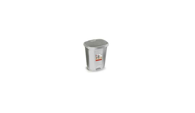 Waste bin with pedal Plastic Forte 1230712 Aluminium 10 L Silver