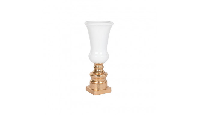 Planter Home ESPRIT White Golden Fibre Modern 40 x 40 x 100 cm