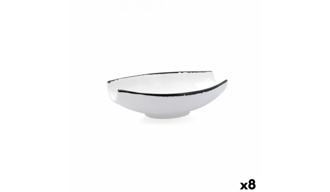 Bowl Ariane Vital Filo White Black Ceramic 19 x 13,5 cm (8 Units)