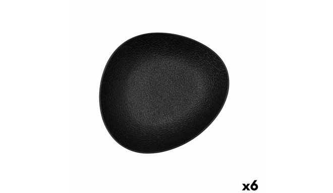 Deep Plate Bidasoa Fosil Black Ceramic Oval 22 x 19,6 x 4,5 cm (6 Units)