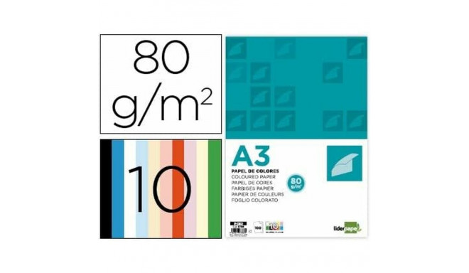 Printer Paper Liderpapel PC92 Multicolour A3 100 Sheets