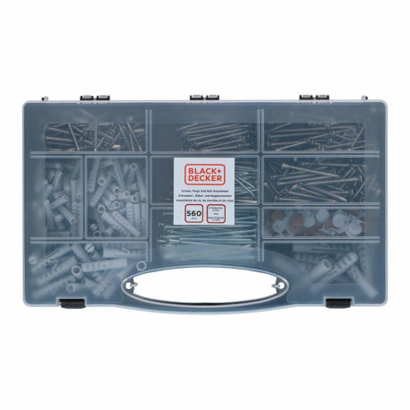 Kruvide, tüüblite ja naelte komplekt Black & Decker 560 Tükid, osad
