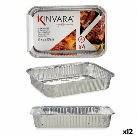 Set of trays Kinvara 82276 12 Units 4 Pieces