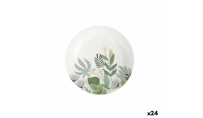 Plate set Algon Disposable Cardboard Floral 10 Pieces 20 cm (24 Units)