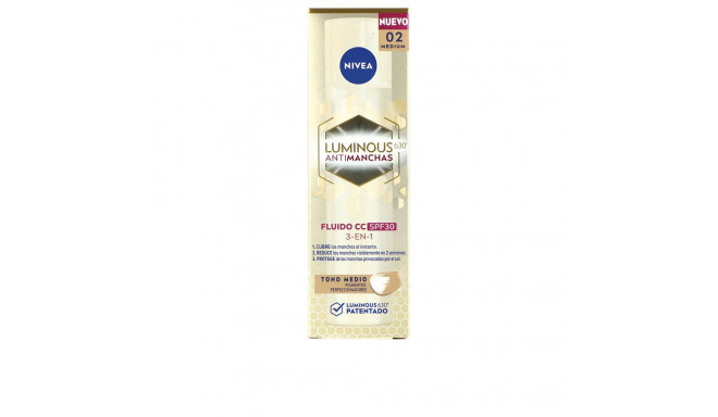 NIVEA LUMINOUS 630º ANTIMANCHAS CC fluido SPF30 #medio 40 ml