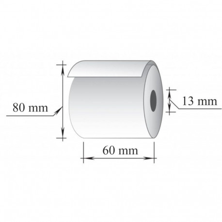 Termopaberirull 60x80m/13mm (maks.diam. 80mm) 55g, 3 pcs./pack (9 tk)
