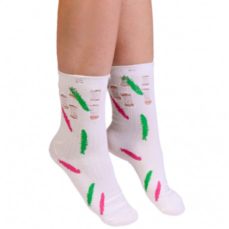 SOKISAHTEL TREVISO valged katkised sokid 444