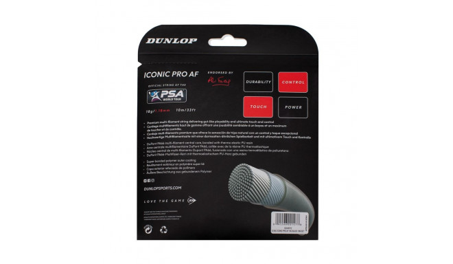 Keeled squashi reketi jaoks DUNLOP ICONIC PRO AF 18g/1,18mm 10m