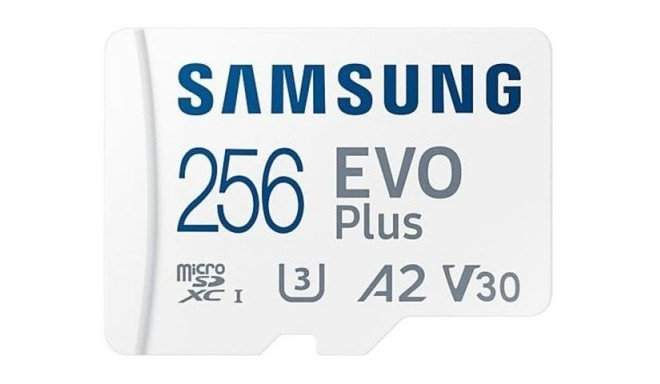 Samsung mälukaart microSDXC 256GB EVO Plus V30 + adapter