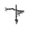 NEOMOUNTS Monitor Dual-DeskMount 10-32inch clamp/grommet Full motion Tilt Swivel Pivot black