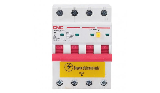 Residual Current Breaker with Over-Current, 4P, 32A, class C, 30mA, 6kA