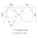 TOILET SEAT UNO-N SLOW CLOSE HINGES H481