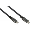 "GoodConnections USB-C 4.0 (ST-ST) 1,8m Anschlusskabel Textilmantel 100W 8K 30Hz Anthrazit"