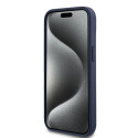 DKNY case for iPhone 15 6,1" DKHCP15SPRTHSLB blue HC PU repeat texture pattern w tonal stripe