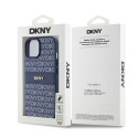 DKNY case for iPhone 15 6,1" DKHCP15SPRTHSLB blue HC PU repeat texture pattern w tonal stripe