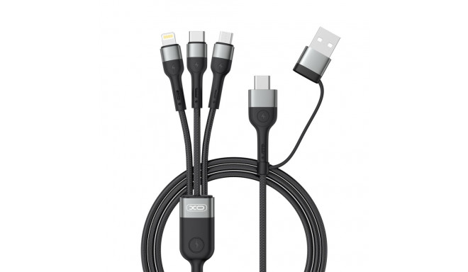 XO cable NB254 6in1 USB - USB-C + USB-C + microUSB + Lightning 1,2m black