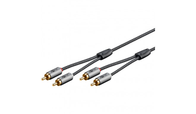 2xRCA kaabel 2.0m, tekstiilist kattega