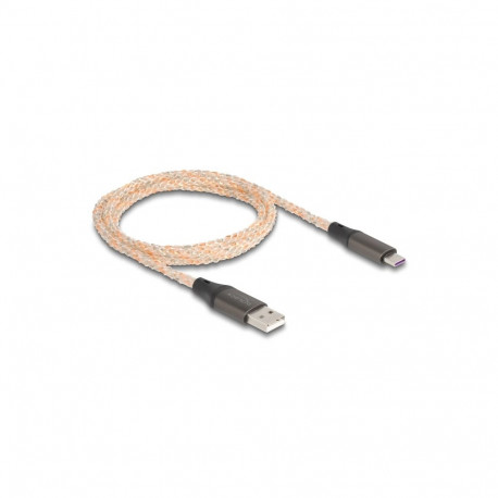 Delock USB 2.0 Cable Type-A to USB Type-C™ with RGB illumination 1 m