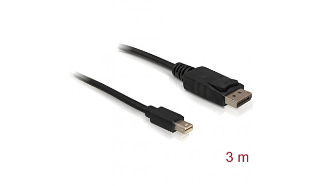 Mini DisplayPort - DisplayPort kaabel 3.0m, must, 4K@60Hz