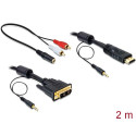 Delock Cable DVI - HDMI + Sound male-male 2 m