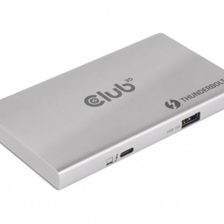 CLUB 3D Thunderbolt 4 kaasaskantav 5-ühes jaotur nutika toitega 3x Thunderbolt 4 + 1x USB Gen2 1x DC