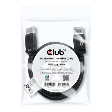 CLUB3D DP 1.4 HBR3 kaabel 2 m