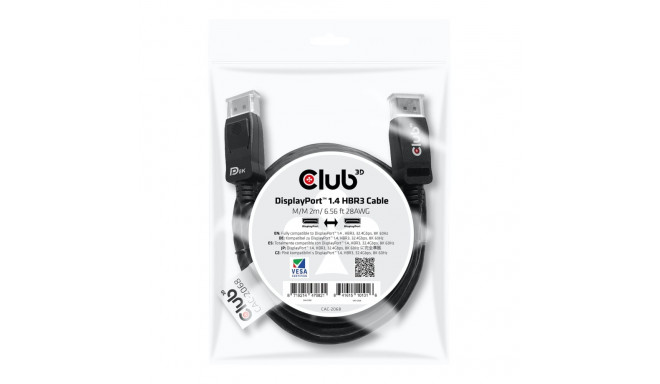 CLUB3D DP 1.4 HBR3 kaabel 2 m