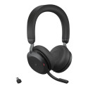 JABRA Evolve2 75 Headset on-ear Bluetooth wireless active noise cancelling USB-C noise isolating bla