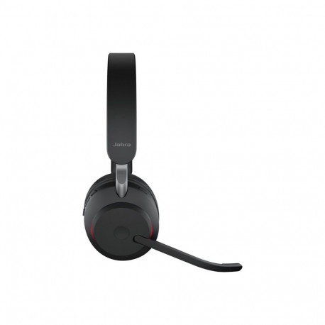 JABRA Evolve2 65 UC stereo on-ear Bluetooth juhtmevaba USB-C mürasummutav must laadimisalusega kõrva